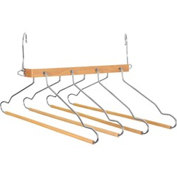 Five Kledinghanger - 4 broeken - hout/metaal - 42 x 45 cm - kleerhanger - Kledinghangers