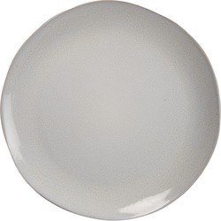 Clayre & Eef Dinerbord  Ø 28 cm Grijs Keramiek Rond Eetbord