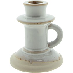 Clayre & Eef Kandelaar  10 cm Beige Porselein Kaarsenstandaard