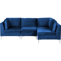 EVJA - Hoekbank 4-zits - Marineblauw - Linkerzijde - Fluweel