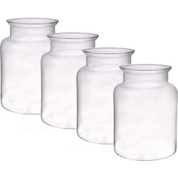 4x Glazen vaas/vazen transparant 25 x 19 cm - Vazen
