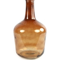 Countryfield vaas - transparant bruin - glas - XL fles - D25 x H42 cm - Vazen