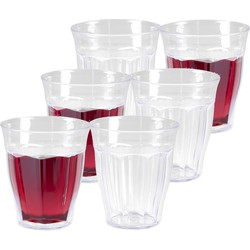 PlasticForte Drinkglazen Picardie - 12x - kunststof - 250 ml - vaatwasser bestendig - Drinkglazen