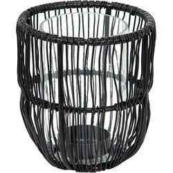 Clayre & Eef Windlicht Zwart Metaal