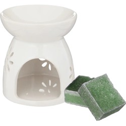 Amberblokjes/geurblokjes cadeauset - dennen geur - inclusief geurbrander - Geurbranders
