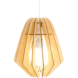 Original S houten lampenkap small - met koordset wit - Ø 25 cm