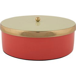 Present Time - Opbergbox Double Funky Large - Scarlet red & soft green