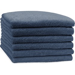 Eleganzzz Handdoek 100% Katoen 50x100cm - ocean blue - Set van 6
