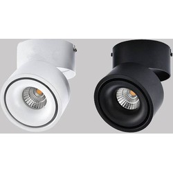 Opbouw spot LED design kantelbaar 15 of 20W wit, zwart