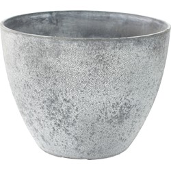 Bloempot/plantenpot van gerecycled kunststof betongrijs D29 en H22 cm - Plantenpotten