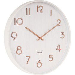 Wandklok Pure - Wit lindehout - Medium - Ø40cm