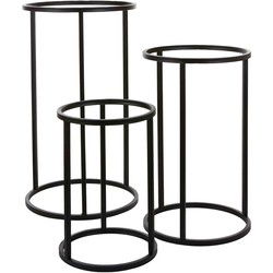 Mica Decorations Cachet Plantstandaard - 75x43 cm - Zwart - Set van 3