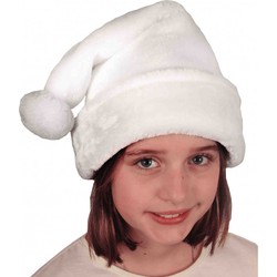 2x stuks kerstaccessoires kerstmutsen wit voor kinderen - Kerstmutsen