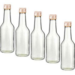 HI Fles - 70x - met schroefdop - transparant - 200 ml - glas - Karaffen