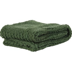 Light & Living - Plaid KNITTED - 152x127x0.5cm - Groen