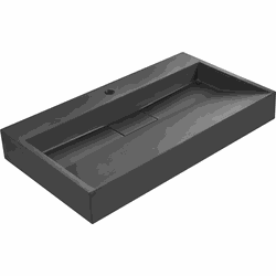 QUENKO - Wastafel - Zwart - 80 x 46 cm - Mineraalgietwerk
