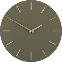 Mica Decorations Klok Brixen - 35.5x4x35.5 cm - Aluminium - Donker Groen