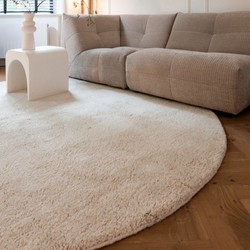 Rond Berber Vloerkleed Ivoor wit Nador - Interieur05 - <a href="https://vloerkledenloods.nl/vloerkleden/wollen-vloerkleed">Wol</a> - Rond 160 Ø - (M)