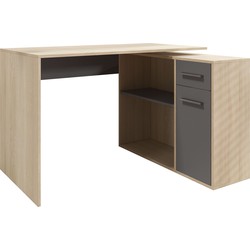 Meubella Bureau Jason - Eiken - Grijs - 120 cm