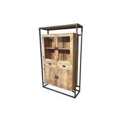 Benoa Len Glass Door Display Cabinet 125 cm