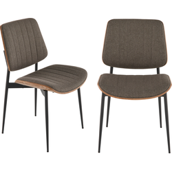 Set van 2 stoelen in taupe gewatteerde stof H82,5 cm - GISELLE