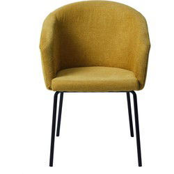 Eetkamerstoel Easton Mosterd Fabric - Giga Living - Set van 2