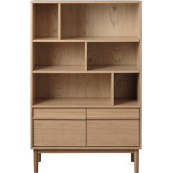 Boekenkast Ponza Naturel Eiken 140cm - Giga Living