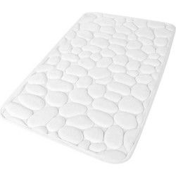 Badkamerkleedje/badmat tapijt - parel wit - 50 x 80 cm - Badmatjes