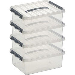 Sunware opbergbox - 6x - transparant - 12L - 40 x 30 x 14 cm - Opbergbox