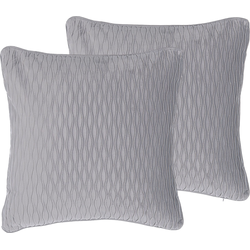 MOTARI  - Sierkussen set van 2 - Grijs - 45 x 45 cm - Polyester