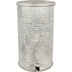 Clayre & Eef Pedaalemmer 26x30x45 cm Grijs Metaal