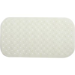 MSV Douche/bad anti-slip mat badkamer - rubber - wit - 36 x 76 cm - Badmatjes