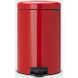 NewIcon Pedal Bin, 20 litre, Soft Closing, Plastic Inner Bucket - Passion Red