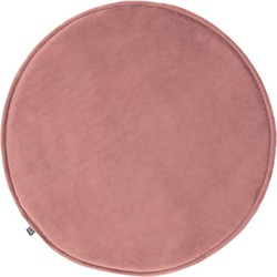 Kave Home - Rimca rond stoelkussen fluweel roze Ø 35 cm