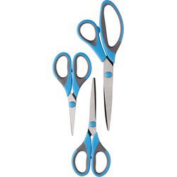 Scharen set - 3-delig - blauw - verschillende maten - Huishoudschaar - Keukenscharen