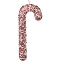 Clayre & Eef Kersthanger Zuurstok 7x2x17 cm Roze Kunststof