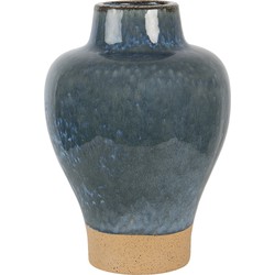 Clayre & Eef Vaas  Ø 21x31 cm Blauw Keramiek Rond Decoratie vaas