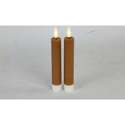 Ledkaars Lyon 2x2x15 cm oranje set van 2