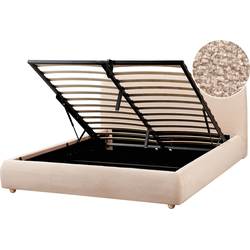 Beliani BLAGNAC - Tweepersoonsbed-Beige-Bouclé