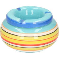 Asbak - keramiek - gekleurd met blauw - stormasbak - D11 cm - Asbakken