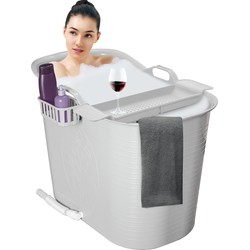 Zitbad Nancy - 200L - Bath Bucket - Inclusief Badrek - Wit