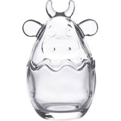 Clayre & Eef Glazen potje Koe Ø 8x14 cm Transparant Glas Rond Potje