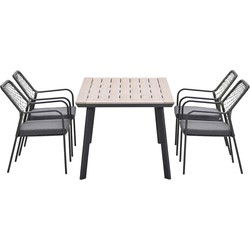 Garden Impressions Ross tuinset 5-delig mosgroen - Penedo tuintafel 160x90 cm
