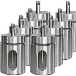 Gerimport Suikerpot/suikerstrooier - 8x - RVS metaal - Suikerstrooiers