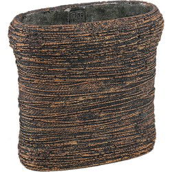 PTMD Bloempot Ricci - 30x15x28 cm - Cement - Zwart