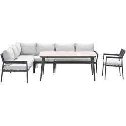 Garden Impressions Tineo lounge dining set 6-delig incl stoel - donker grijs