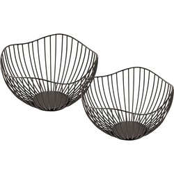 SVJ Schalen Rond - 25 x 25 x 4 cm - Metaal - Zwart - Set van 2