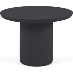 Kave Home - Taimi ronde buitentafel van beton met zwarte afwerking Ø 110 cm