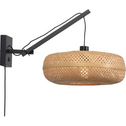 Wandlamp Palawan - Bamboe Zwart/Naturel - 55x40x45cm