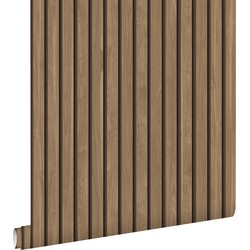 ESTAhome behang houten wandpanelen 3d lichtbruin - 50 x 900 cm - 139608